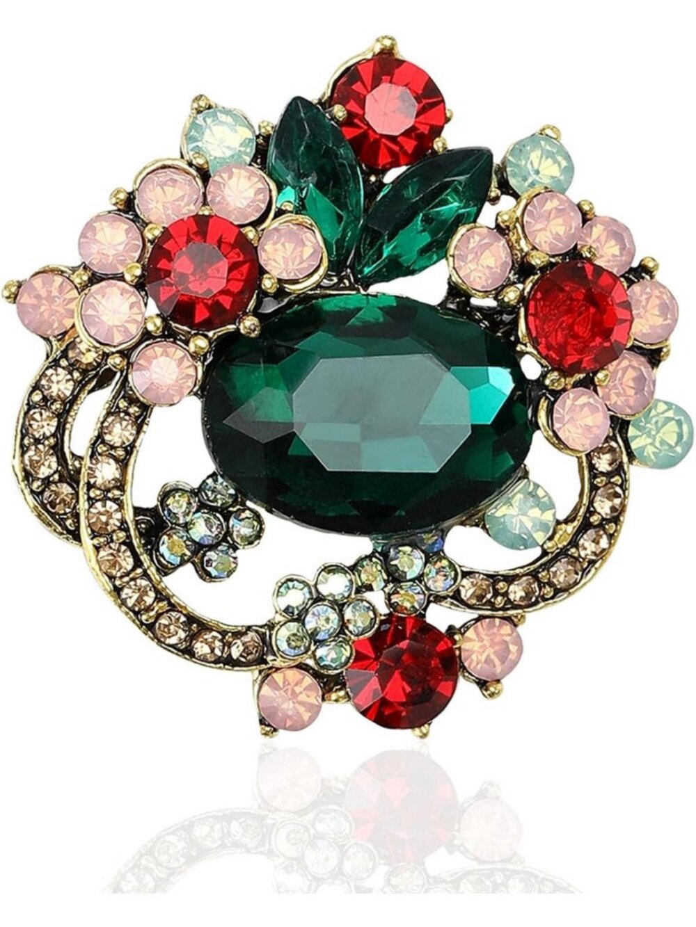 Vintage-Inspired Rhinestone Glitter Brooch | Elegant Crystal Pin for Women